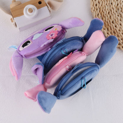 Small Coin Purse, Cute Fluffy Soft Stitch Wallet Mini Purse Holder for Women Girls Children, Oxford Pouch Small Change Bag for Coin, Credit Card, ID Card, Keys, Lipstick