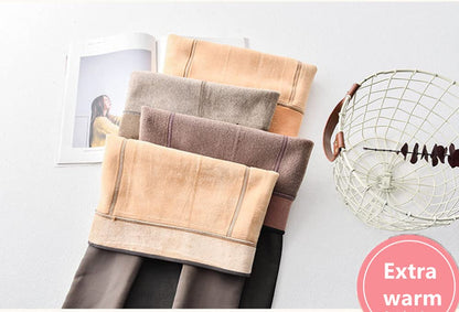 Magic Extra Thick Warm Winter Double Lined Stretch Thermal Fleece Tights (Nude with Fleece)