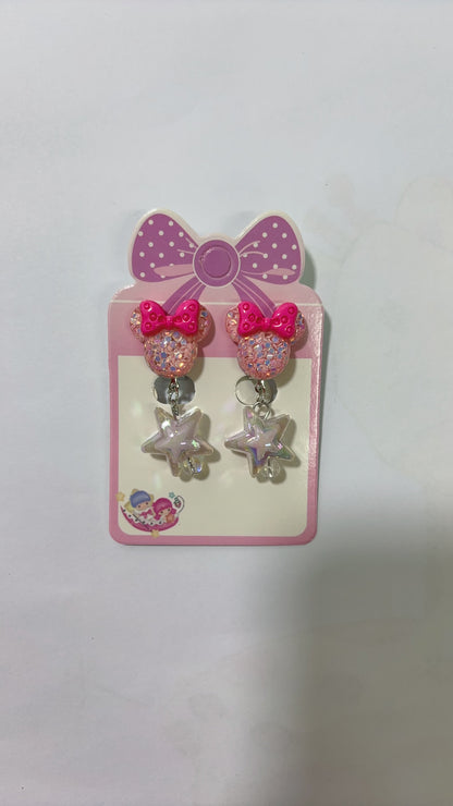 3 Pairs kids Clip On Earrings for Girls Cute Earrings No Pierced Princess Play Girls Dress Up Jewelry Set for Kids