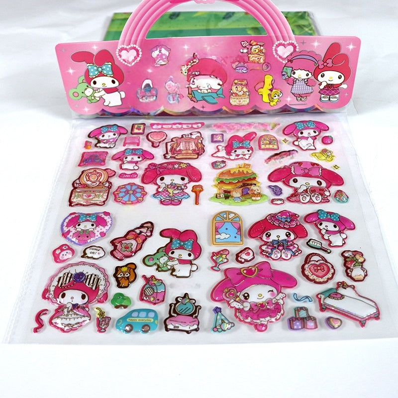 Kids Cartoon Puffy Stickers,Girls Kpop Hunters, 3D Stickers Variety Pack, Party Favor for Kids, Waterproof Stickers Cute Capybara(My Melody)