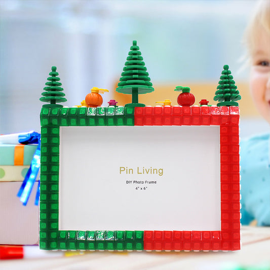 Photo Frame Christmas Tree DIY Colourful Bricks Picture Frames for Desk Decor Family Friends Kids Gifts 7x5 Portrait & Landscape Creative Crafts Gift Set Boys Girls (Christmas 7X5(12.7*17.8))
