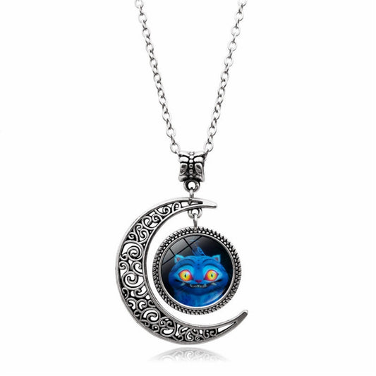KPop Demon Necklace, Moon Pendant Necklace Cosplay Christmas Party Costume Accessories for Fans, Women, Girls (06)