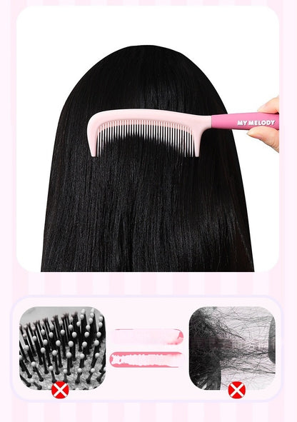 2 Pcs Girls Hair Brush Set, Fine Tooth Detangle Comb and Brush, Cute Travel Hairbrush for Girls Women Wet Dry Hair Curl Straight Styling