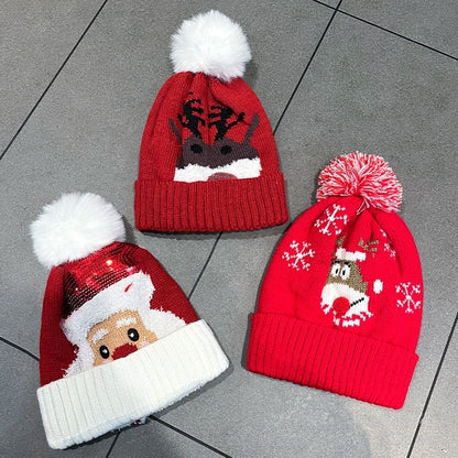 Kids Winter Beanie Hat Scarf for 2-10 Years Old Boys Girls.Outdoor Warm Fleece Lined Thermal Knit Fluffy Pom