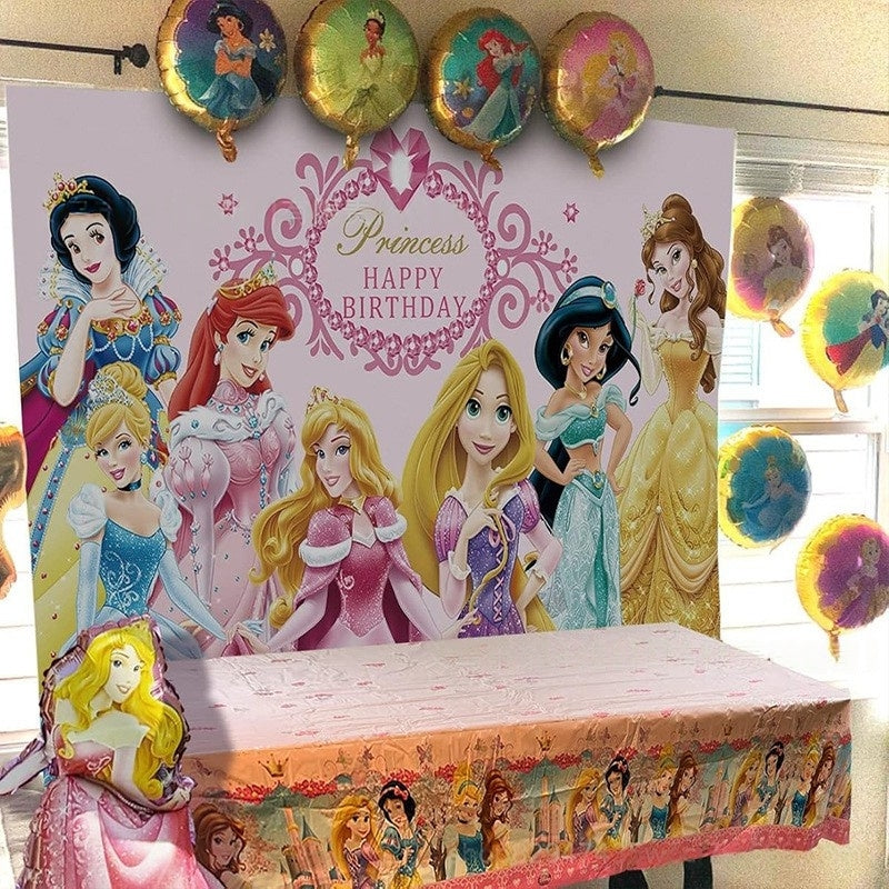 5/8pcs Princess Cinderella Foil Balloons Birthday Party Congratulations balloons Baby Shower Party Decorations Party Suppiles Accessories Theme kid