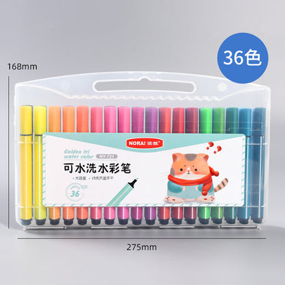 24 Colours Assorted Colouring Set Gift Washable Water Colour Markers Coloured Pens Kids Children Colouring Drawing Pens Assorted Colours Markers Pens for Children Doodling (24 Colour)