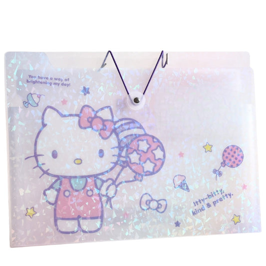 Princess A4 Expanding File Organiser, 13 Compartment Large Capacity Document Folder, Accordion Document Organizer with Colourful Label Tabs, Handle, Office School (Hello kitty, A4)