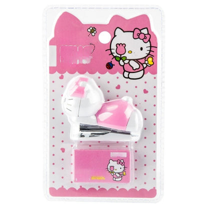 Mini Effortless Kitty Princess Desktop Staplers with 1000 Standard No.10 staples set Cute Stapler Gift for Student and Office School stationary Use （Hello Kitty）