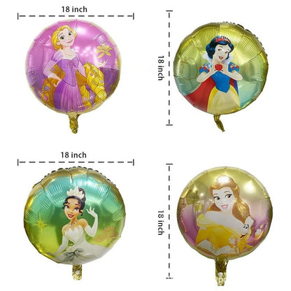 5/8pcs Princess Cinderella Foil Balloons Birthday Party Congratulations balloons Baby Shower Party Decorations Party Suppiles Accessories Theme kid