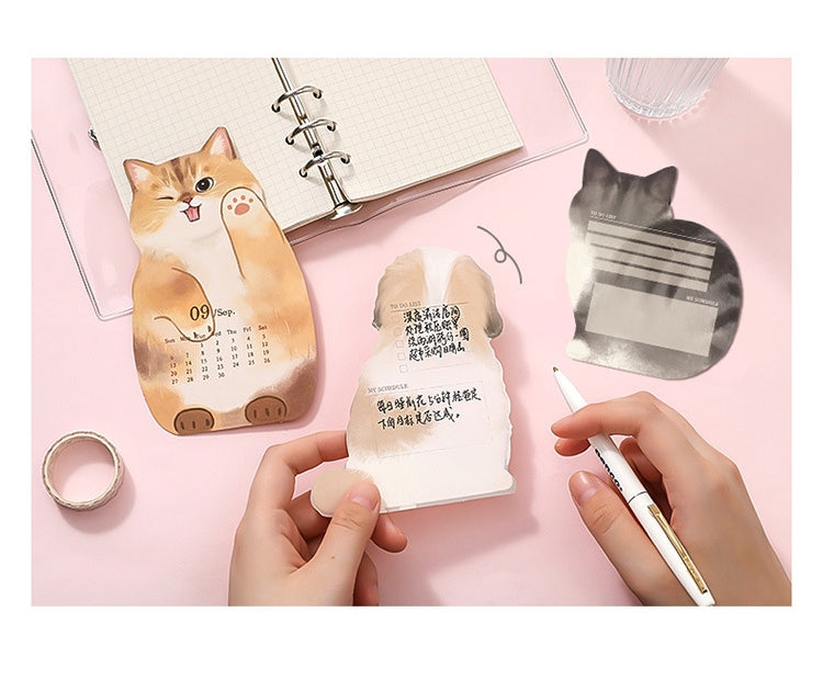 Desk Calendars,2026 Pet Theme Offices Calendar | Academic Planner with Wooden Base Puppy Kitten Design Organization for Daily Work School Teacher Kids Family Home Class Offices