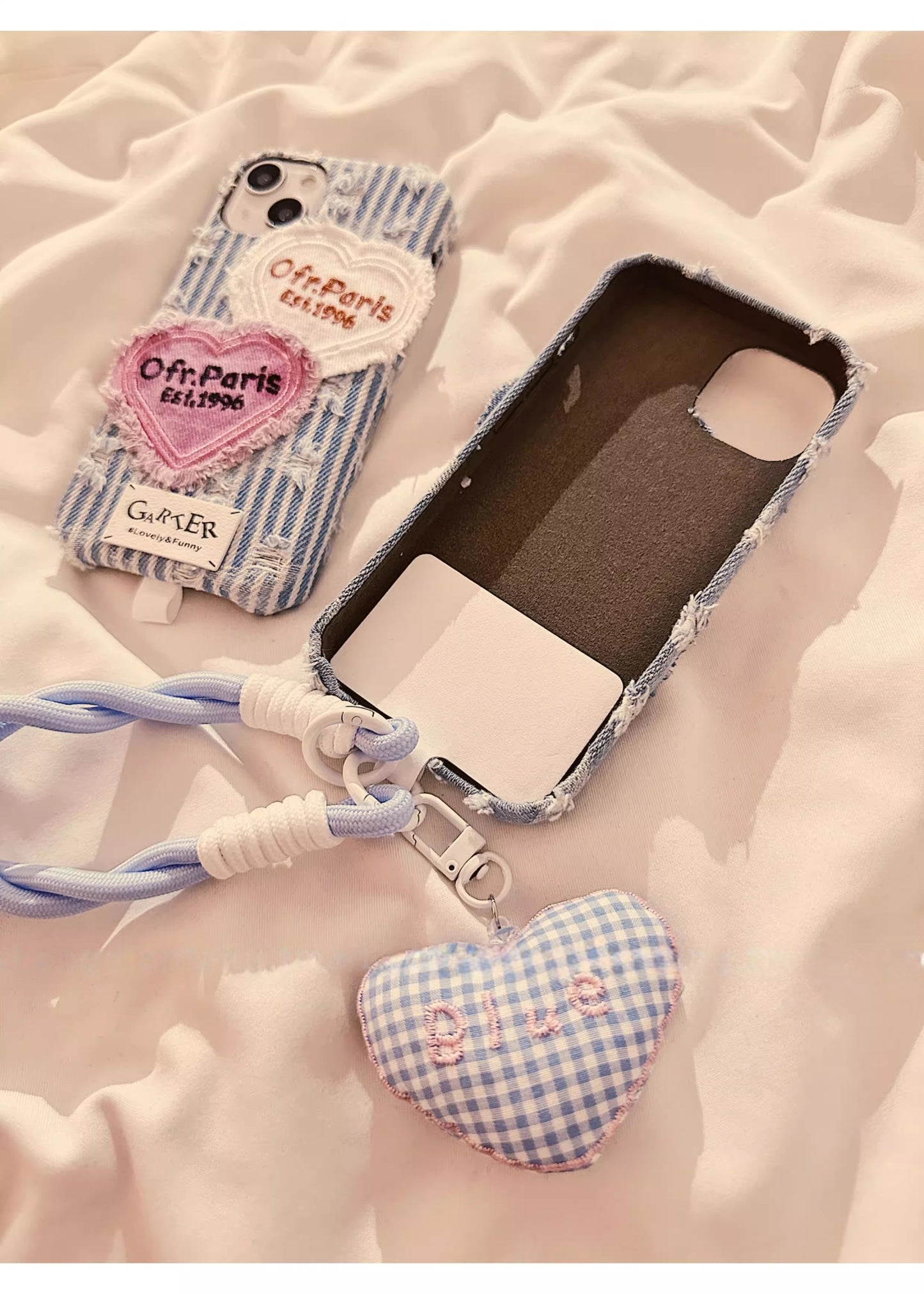 Crossbody Lanyard Case for iPhone 14 Pro Max, Liquid Silicone Protective Phone Case with Strap Adjustable Neck Cord Necklace Soft Cover (Heart 16pro max)
