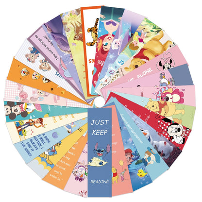 30PCS Children's Bookmarks, Bookmark Clips, Markings for Teachers, Students, Book Lovers, School Home Office Supplies Princess Mermaid Snow White