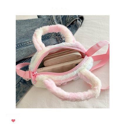 Kids Purse Girls unicorn fluffy Silicone Mini Children's Coin Purse Cute Cartoon Shoulder Bag Crossbody Accessories Bags Adjustable Strap for Kids Gift Travel