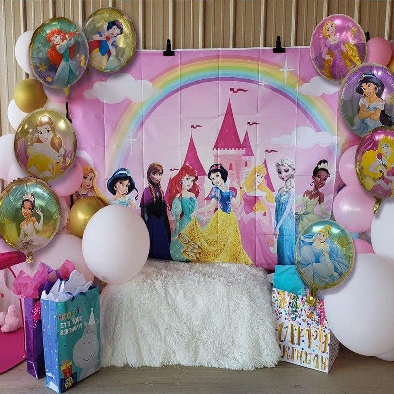 5/8pcs Princess Cinderella Foil Balloons Birthday Party Congratulations balloons Baby Shower Party Decorations Party Suppiles Accessories Theme kid