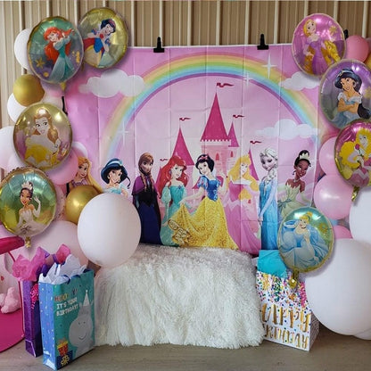 5/8pcs Princess Cinderella Foil Balloons Birthday Party Congratulations balloons Baby Shower Party Decorations Party Suppiles Accessories Theme kid