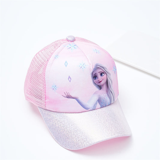 Kids Cotton Baseball Cap Hat for Boys, Boys Caps Perfect for Outdoor Sunny Days Sun Hat 3+ Years(Pink Frozen)