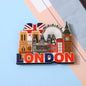 London 3D Metal Fridge Magnet London Eye Tower Bridge Big Ben Westminster Abbey Royal Guard Telephone Box Double Decker Bus England UK British Souvenir Gift (London)