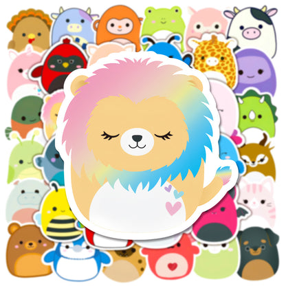 50pcs Princess Aven Superheros Toy Story Kids Stickers Luggage Laptop Skateboard Waterproof Party Bag Fillers Waterbottle Decal Graffiti Patches (Squishmallow)