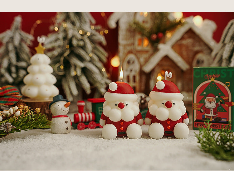 Scented Candles Gifts for Women, Christmas Tree Santa Scented Candles Gift Boxed, Long Lasting, Home Fragrance Gifts (Christmas Santa)