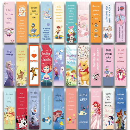 30PCS Children's Bookmarks, Bookmark Clips, Markings for Teachers, Students, Book Lovers, School Home Office Supplies Princess Mermaid Snow White