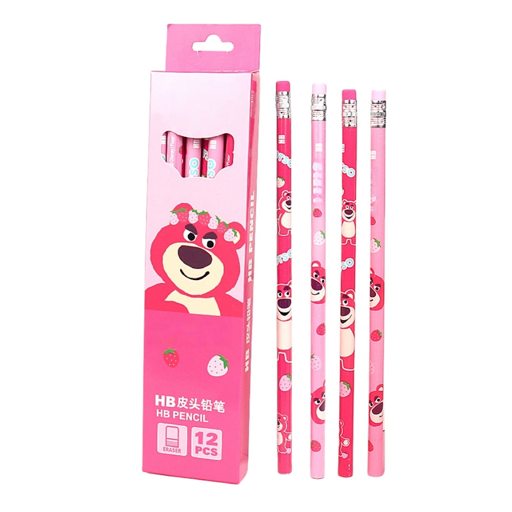 12 Pack Princess Spider HB Pencils with erasers Kids Children Party Bag Fillers School Office
