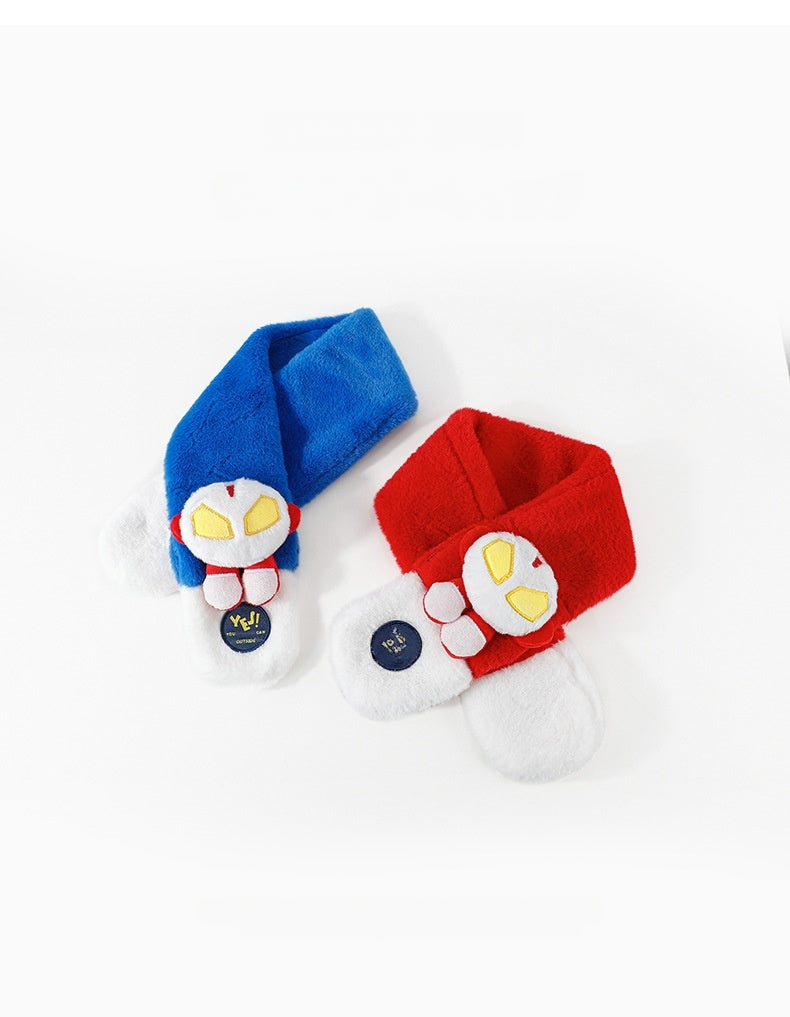 Kids Winter Beanie Scarf for 2-10 Years Old Boys Girls.Outdoor Warm Fleece Lined Thermal Knit Fluffy Pom（Blue）