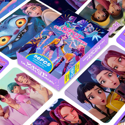 Kpop Hunters Photocards,Lomo card setwith free stickers,Waterproof Anime Character Collection Vinyl card postcards, gifts for Korean pop, anime lovers, girls (Kpop 94pcs)