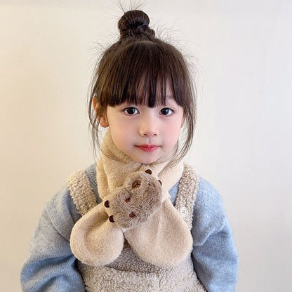 Kids Winter Beanie Scarf for 2-10 Years Old Boys Girls Outdoor Warm Fleece Lined Thermal Knit Fluffy Pom (Capybara)