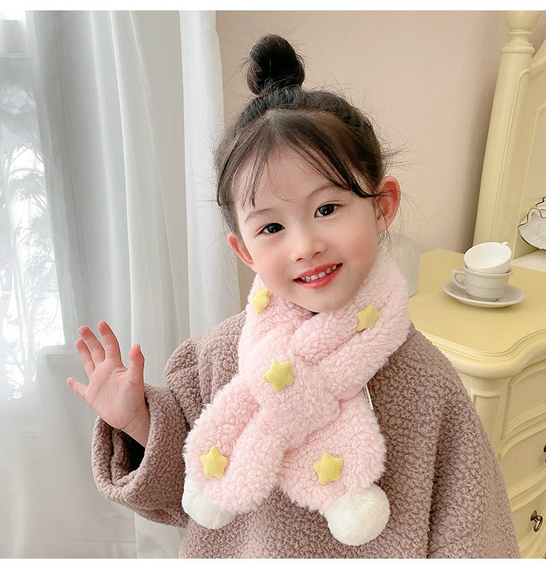 Kids Winter Beanie Scarf for 2-10 Years Old Boys Girls.Outdoor Warm Fleece Lined Thermal Knit Fluffy Pom