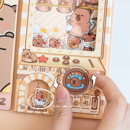 Capybara Desk Calendar 2026,Standing Flip Desktop Calendar from Jan 2026 to Dec 2026 - Metal Ring Twin-Wire Binding Monthly for Home Office School kid with Gashapon