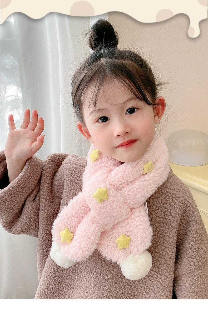 Kids Winter Beanie Scarf for 2-10 Years Old Boys Girls.Outdoor Warm Fleece Lined Thermal Knit Fluffy Pom