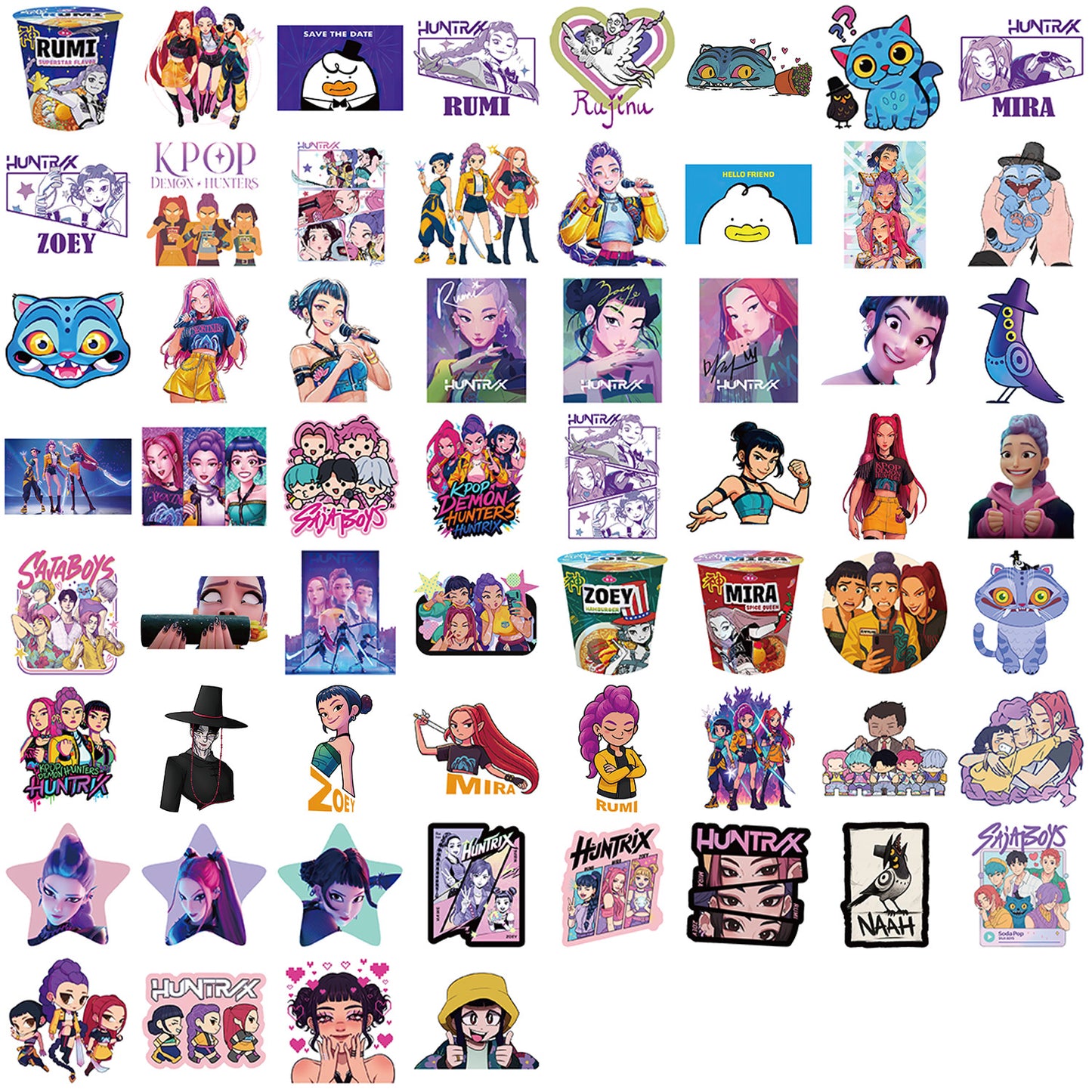 50pcs Princess Aven Superheros Toy Kids Stickers Luggage Laptop Skateboard Waterproof Party Bag Fillers Waterbottle Decal Graffiti Patches