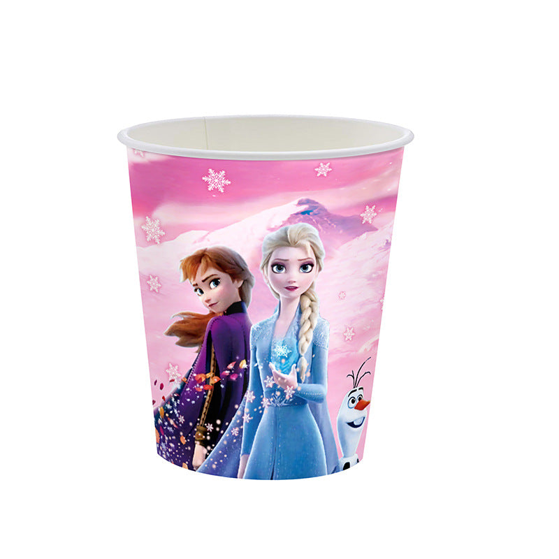 Stch Spider Princess Frozen Tableware Set Birthday Celebration Party Set Birthday Decoration Set for Happy Banner, Plates, Cups Set,Napkins,Tablecloths for 20 Guests