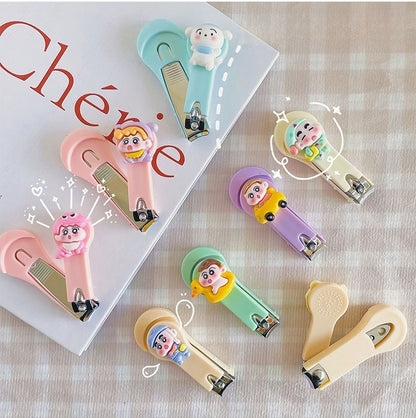 4PCS Kids Nail Clipper Manicure Sets Stainless Steel Cartoon Kitty Childrens Nail Clippers Kids Fortable Light Pedicure Kit Grooming Tools Baby Nail Clipper Set