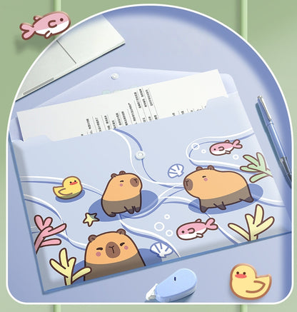 5PCS Plastic Wallets A4, 5 different designs Plastic Folders Popper Folder with Snap Closure, Lightweight Wallets for Document Office School Organization for Kids Adults (People)