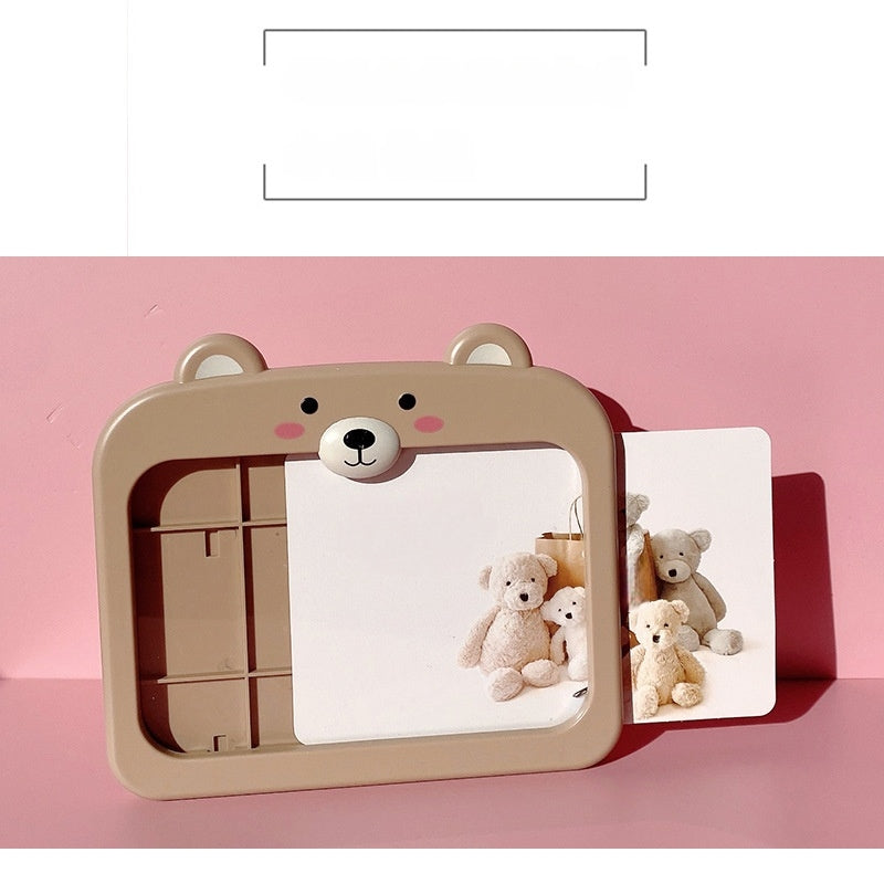 Cute Bear Photo Frame with pen holder back 4 x 6 Picture Frame for Tabletop Display, Cute Home Room Decor, Gifts for kids women