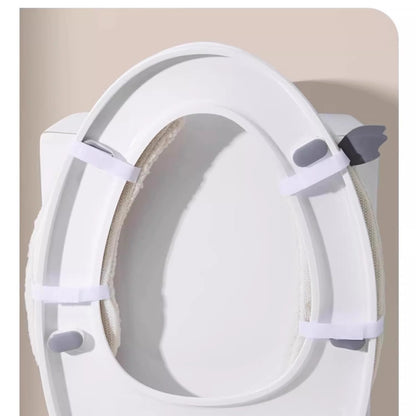 Bathroom Soft Thicker Warmer Warm waterproof Plush Stretchable Washable Cloth Toilet Seat Cover Pads