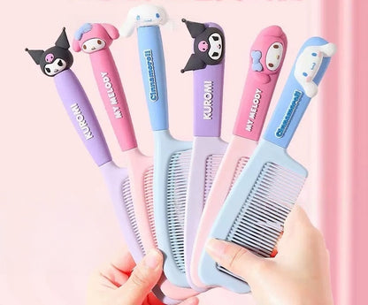2 Pcs Girls Hair Brush Set, Fine Tooth Detangle Comb and Brush, Cute Travel Hairbrush for Girls Women Wet Dry Hair Curl Straight Styling