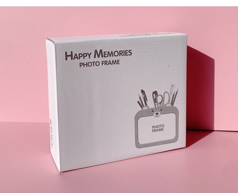 Cute Bear Photo Frame with pen holder back 4 x 6 Picture Frame for Tabletop Display, Cute Home Room Decor, Gifts for kids women