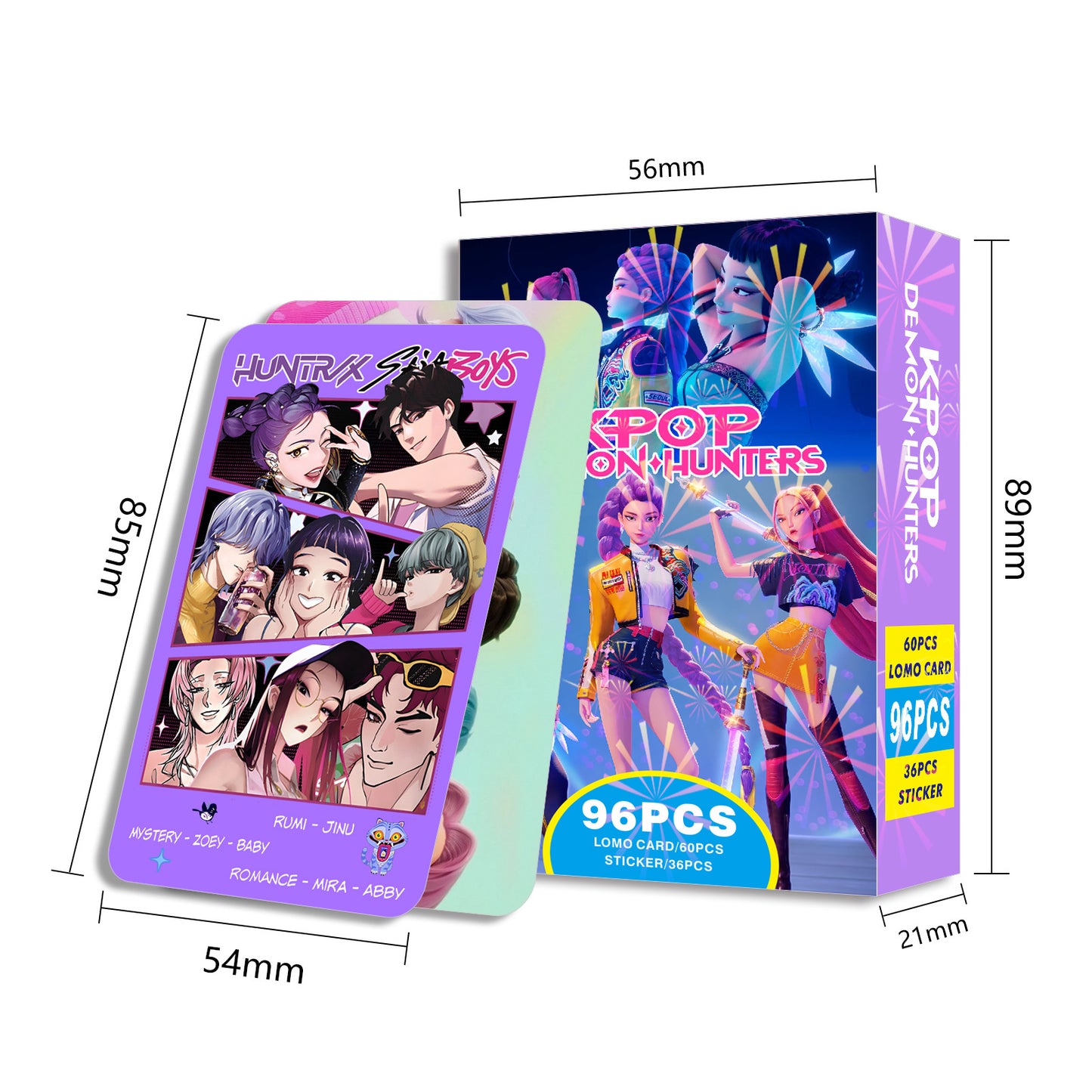 Kpop Hunters Photocards,Lomo card setwith free stickers,Waterproof Anime Character Collection Vinyl card postcards, gifts for Korean pop, anime lovers, girls (Kpop 94pcs)