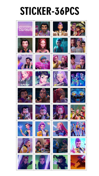 Kpop Hunters Photocards,Lomo card setwith free stickers,Waterproof Anime Character Collection Vinyl card postcards, gifts for Korean pop, anime lovers, girls (Kpop 94pcs)