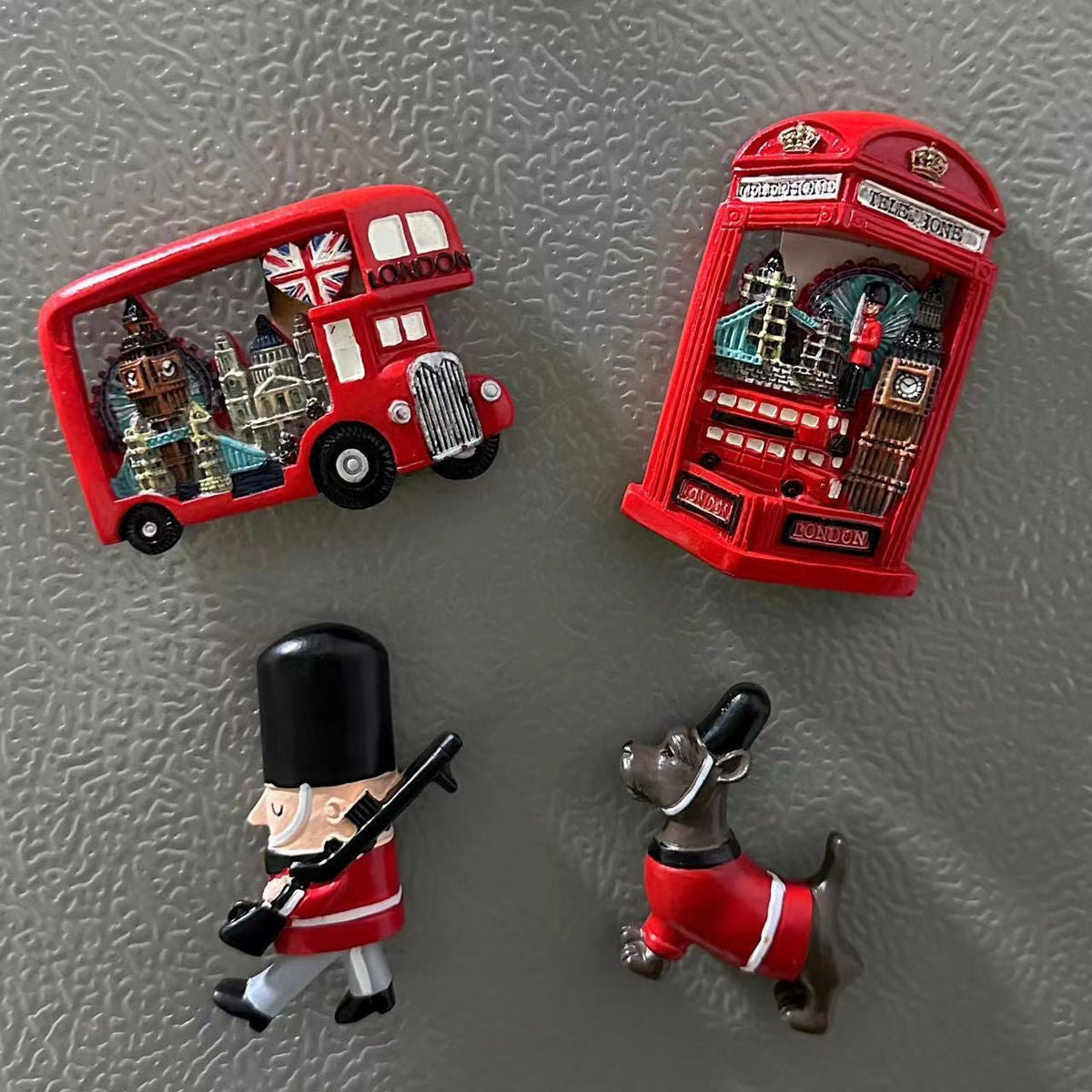 London 3D Metal Fridge Magnet London Eye Tower Bridge Big Ben Westminster Abbey Royal Guard Telephone Box Double Decker Bus England UK British Souvenir Gift (Bus)