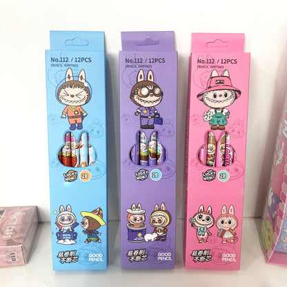 12 Pack Princess Spider HB Pencils with erasers Kids Children Party Bag Fillers School Office