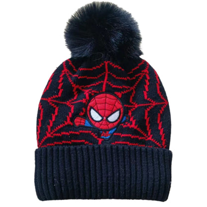 Kids Winter Beanie Hat Scarf for 2-10 Years Old Boys Girls.Outdoor Warm Fleece Lined Thermal Knit Fluffy Pom