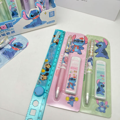 Stitch Mechanical Automatic Pencil Set 0.5 mm with 20PCS HB Pencil Leads for Office School Stationary Supply Party Favour Bag Fillers Gift Girls Boys writing