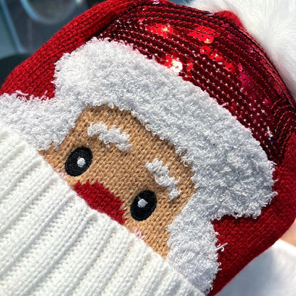 Kids Winter Beanie Hat Scarf for 2-10 Years Old Boys Girls.Outdoor Warm Fleece Lined Thermal Knit Fluffy Pom