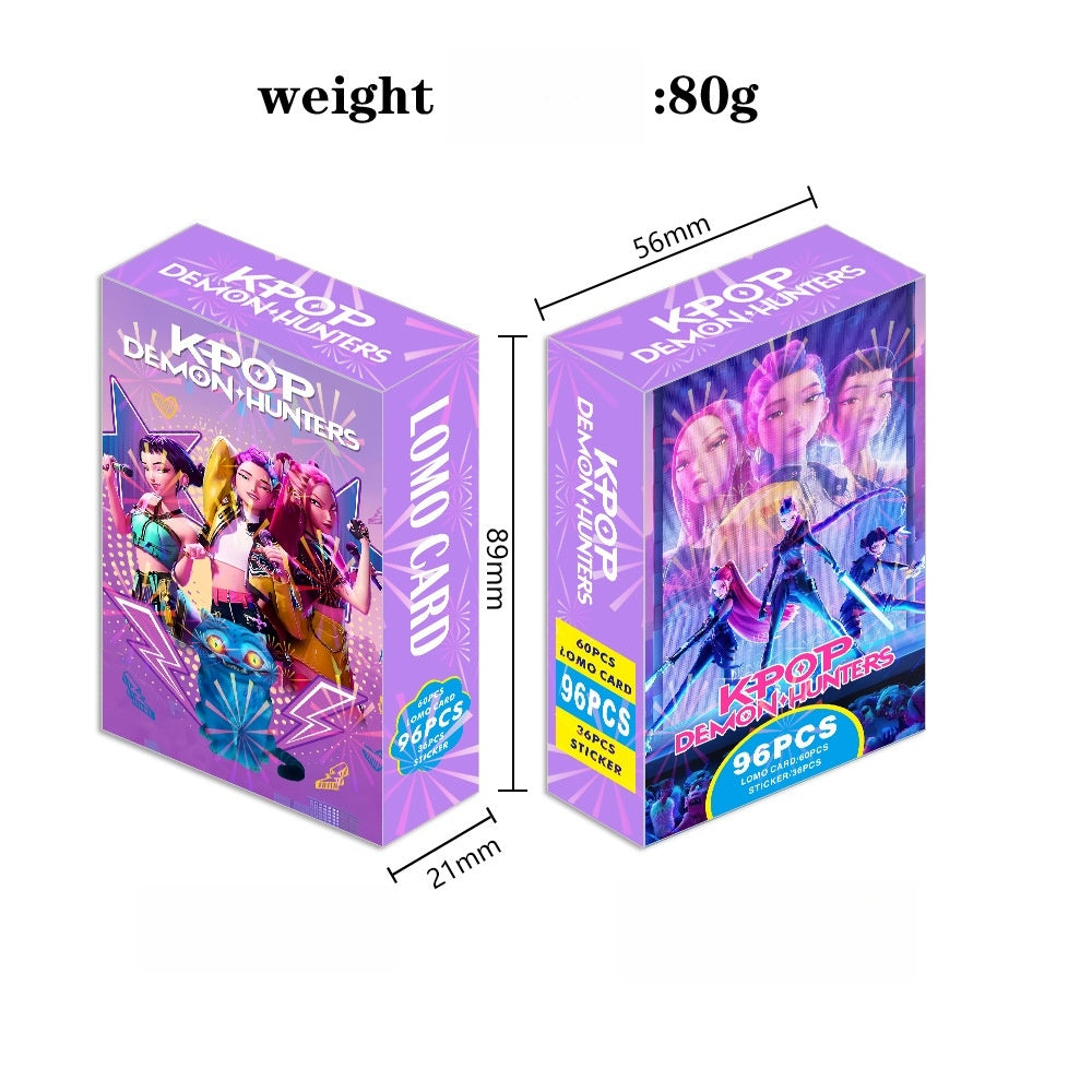 Kpop Hunters Photocards,Lomo card setwith free stickers,Waterproof Anime Character Collection Vinyl card postcards, gifts for Korean pop, anime lovers, girls (Kpop 94pcs)