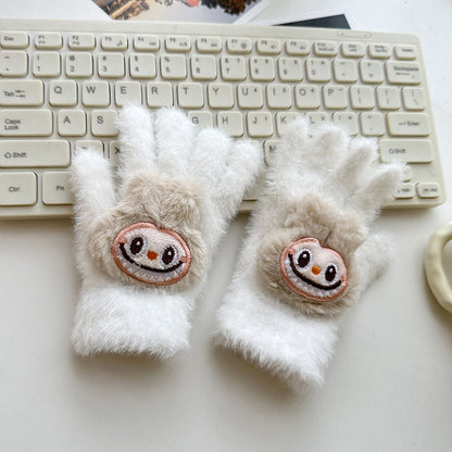 Full Finger Gloves Elsa Winter Knit Warm Mittens Soft Lined Fleece Thermal Outdoor Stretchy Gloves for Kids boys girls