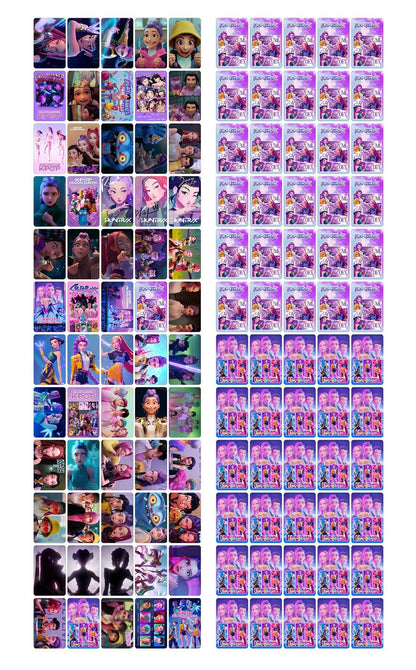 Kpop Hunters Photocards,Lomo card setwith free stickers,Waterproof Anime Character Collection Vinyl card postcards, gifts for Korean pop, anime lovers, girls (Kpop 94pcs)