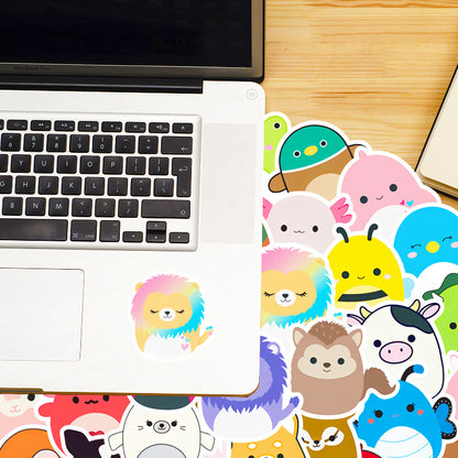 50pcs Princess Aven Superheros Toy Story Kids Stickers Luggage Laptop Skateboard Waterproof Party Bag Fillers Waterbottle Decal Graffiti Patches (Squishmallow)